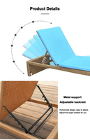 Offre Spéciale minimaliste Style Pe rotin métal cadre dossier réglable étanche piscine chaises longues