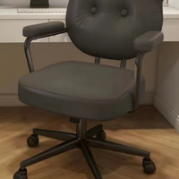 Chaise de bureau ergonomique moderne en cuir, pivotante et réglable, avec structure en fer, hauteur réglable et couleur personnalisable