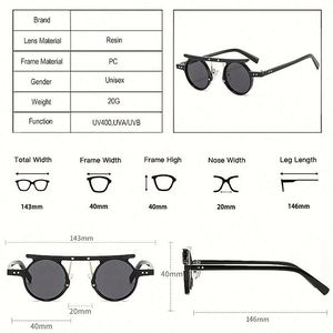 แว่นกันแดดทรงกลมเล็กสไตล์เรโทรพังก์ลายเสือดาวสีเขียวแบบกำหนดเองสำหรับผู้ชายและผู้หญิง - Product Image 5