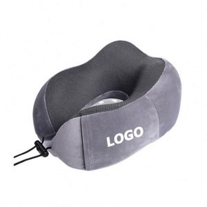 Almohada de Viaje Viscoelástica con Logotipo Personalizado - Almohada de Avión en Forma de U Cómoda para Regalos Promocionales - Product Image 1