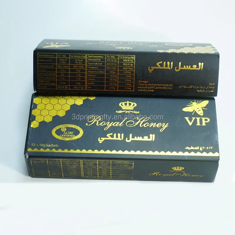 Emballage de sachets de miel de miel d'amélioration sexuelle masculine OEM Royal Rhino Carte lenticulaire 3D présentoir