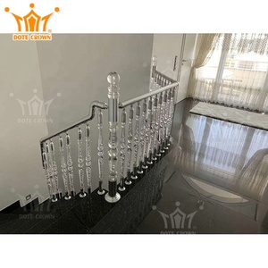 Designs d'escaliers de luxe, piliers transparents en plastique, balustrade en cristal, main courante en acrylique, garde-corps d'<span class=keywords><strong>escalier</strong></span> - Product Image 1
