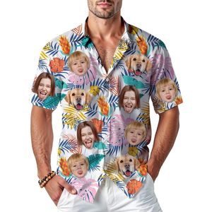 Chemise hawaïenne personnalisée Printualist avec photo, motif floral tropical, boutonnée, pour homme, unisexe, taille adulte - Product Image 1