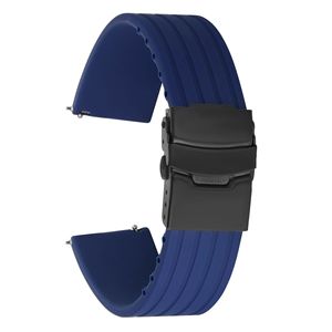 Lionorm Bracelets de montre universels en caoutchouc de silicone dépouillés 18 20 22 24mm à dégagement rapide coupés à la taille Bracelets de montre de sport de remplacement - Product Image 3