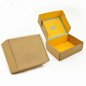 Scatola postale ondulata riciclata marrone stampata personalizzata scatole regalo in carta regalo per imballaggio ondulato kraft personalizzato