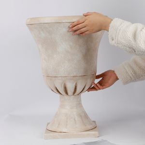 Macetas grandes de <span class=keywords><strong>piedra</strong></span> de imitación, maceta grande de plástico para flores, maceta decorativa para flores, maceta de plástico - Product Image 6