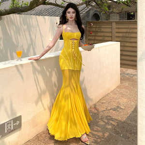 Shop Online Yellow Club Dresses Elegant Backless Design | Alibaba.com