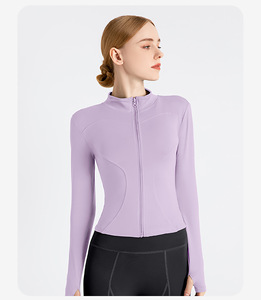 Chaqueta Deportiva JINSI para Mujer, para Correr al Aire Libre, Ropa de <span class=keywords><strong>Gimnasio</strong></span>, Secado Rápido, Top de Yoga, Elástica, con Cierre y Bolsillos, Manga Larga - Product Image 2