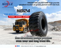 Pneu radial non directionnel NB124 E-3 OTR avec bande de roulement à crampons profonds, pneu minier robuste pour camion benne, chargeuse et niveleuse
