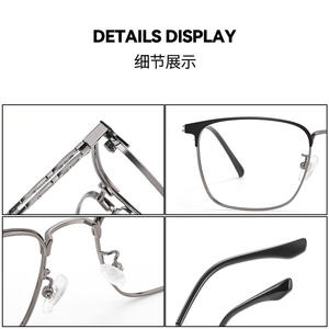 Montura de gafas de aleación con media montura cuadrada Danyang para hombre, anti UV, ópticas 2210 - Product Image 2