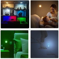 Lampes LED sans fil à télécommande, à induction, mini, adhésives, pour cuisine, chambre, escalier, placard, veilleuses LED