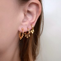 Boucle d'oreille de luxe en argent 925, aiguille en plaqué or, bijoux de piercing pour le corps, style INS, résultats de bijoux, clous d'oreilles, charme pour femmes
