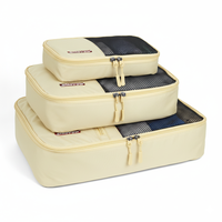 Cubes de compression jaunes personnalisés, lot de 3, cubes de rangement pour voyage, organisateurs de bagages