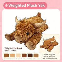 Bantal Boneka Sapi Highland Berbobot, Bulu Halus, Boneka Yak untuk Mengurangi Kecemasan, Pelukan, Dekorasi Rumah Peternakan, Hadiah Liburan