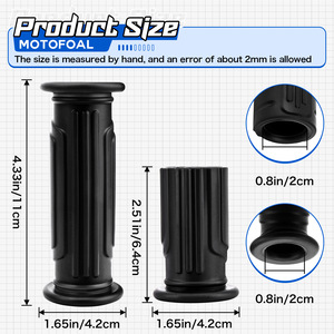 Poignées antidérapantes en caoutchouc pour moto, diamètre intérieur 2cm, pour vélos, scooters et motos, protection de sécurité - Product Image 2