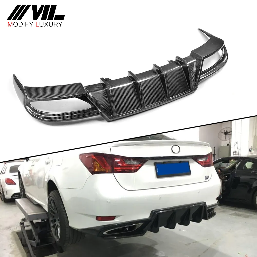 Wijzigen Luxe Carbon fiber Rear Diffuser voor Lexus GS350 F Sport Bumper Alleen 13-15