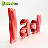 Lettres lumineuses LED personnalisées Infinity Abyss certifiées CE, en acrylique lisse 3D, pour publicité extérieure, signalétique automobile, multicolores, Bluetooth
