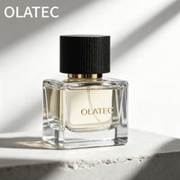 Frasco de Perfume de Lujo de 50 ml, Transparente, Cuadrado, con Tapa Negra a Rayas, de Larga Duración, Unisex, de Vidrio