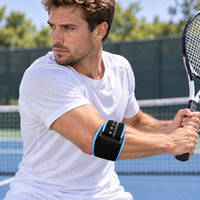 Sangle de coude réglable pour tennis, badminton et pickleball avec échelle de ajustement numérotée et coussinet rembourré amovible