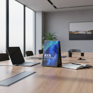 Stazione di ricarica desktop Y2 Power <span class=keywords><strong>AYA</strong></span> II con cavo 3-in-1, personalizzazione opzionale, caricatore compatto per telefono per bar e ristoranti - Product Image 1