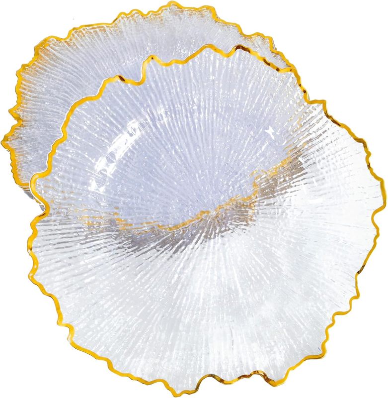Luxury Durable Gold Rim Plastic Floral
