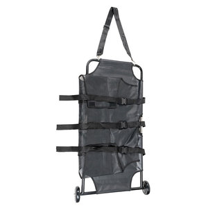 Folding Pet Stretcher Black Breathable Mesh Fabric Steel Frame With Wheels For Transporting Injured Pets - Product Image 1