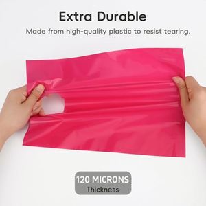 Custom Print Gold Die Cut Recyclable Plastic Tote <b>Bags</b> 10x18 9x13 LDPE Logo Printing for <b>Clothing</b> Fur China Wholesale A4 Size - Product Image 2