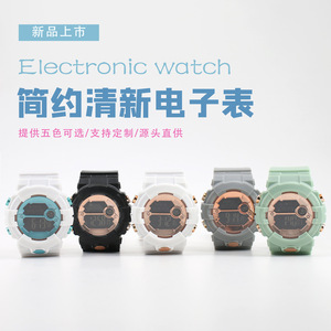 ใหม่มัลติฟังก์ชั่นสีลูกกวาดเรืองแสง LED นักเรียนกีฬานาฬิกาอิเล็กทรอนิกส์กันน้ำสายซิลิโคน 15 มม. - Product Image 5