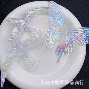 Acrylic Flying Bird And Butterfly Car Pendant Phone <b>Ornament</b> Resin Plating Decorative Accessory For Mobile Phone Hair Clip - Product Image 5
