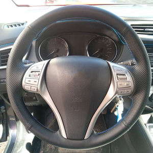 Protector de <span class=keywords><strong>volante</strong></span> de coche de cuero de microfibra cosido a mano para Nissan Teana Altima 2013-2016 x-trail <span class=keywords><strong>QASHQAI</strong></span> Rogue Pulsar - Product Image 2
