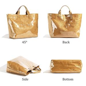 Sac fourre-tout Tyvek vintage de grande capacité Sac fourre-tout écologique imperméable de luxe ouvert Texture simili cuir Doublure polyester Sac à main Shopper - Product Image 2