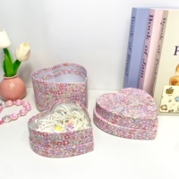 Vente flash - Boîtes cadeaux en forme de cœur à fleurs - Boîtes en papier rose en vrac pour la Saint-Valentin et les mariages