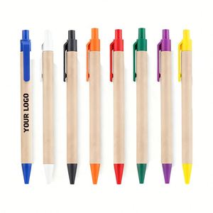 Stylo en papier kraft personnalisé pour la promotion, stylo à bille en papier écologique bon marché, emballage en papier - Product Image 1
