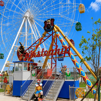 Manège à bascule spectaculaire pour parc d'attractions extérieur avec éclairage LED et décoration en fibre de verre, grande attraction Bateau pirate