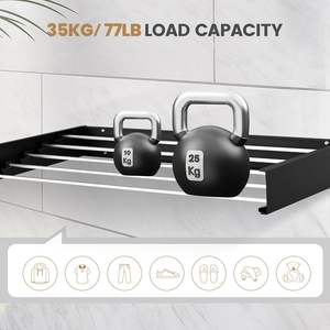 Séchoir à linge mural pliable polyvalent en fer et aluminium pour la maison, la cuisine et le salon - Product Image 4