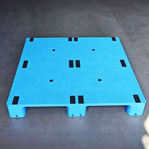 O único empilhável resistente do HDPE enfrentou a pálete plástica do padrão do Euro da superfície plana três corredores - Product Image 4