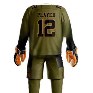 Custom <b>Puff</b> Printing Digital Print College Training Team Blank Sports Uniform 100% Polyester Anti-Bacterial Ice Wear Ice Hockey - Product Image 1
