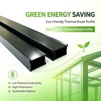 Barra de Aislamiento Térmico de 44 mm para Muro Cortina, PA66 Poliamida Nylon, Sistema de Fachada de Aluminio, Grado Anti-UV y Antienvejecimiento