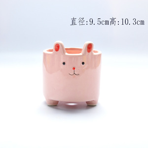 Pot de fleurs en céramique créatif en forme de lapin mignon, pot de plante succulente, décoration de <span class=keywords><strong>jardin</strong></span>, <span class=keywords><strong>mini</strong></span> <span class=keywords><strong>bassin</strong></span> à fleurs pour le bureau - Product Image 4