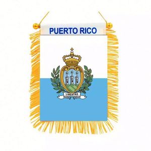 Bandera de Puerto Rico con Logotipo Personalizado, Impresa Digitalmente en Poliéster y Plástico para Espejo Retrovisor de Coche y Decoración del Hogar - Product Image 3