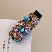 Pince à cheveux coréenne en cristal, petite pince bec de canard scintillante en strass, accessoires pour cheveux pour femmes et filles