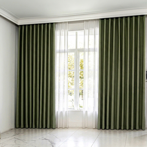 IKSUN American Style Cheap <b>Window</b> <b>Blackout</b> Jacquard Design Curtains for Living Room Valance Curtain Drape - Product Image 1