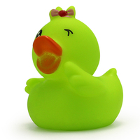 Jouets de bain pour bébé les plus vendus : Canard en caoutchouc vert clignotant de 2 pouces, jouet de bain pour bébé qui couine et qui cligne, unisexe