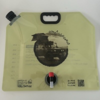 Vente en gros pochette à bec verseur de stockage d'eau de grande capacité personnalisée sacs en plastique de robinet de camping de randonnée pliants portables pour l'extérieur