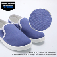 Chaussures de sécurité au travail ESD antistatiques en toile à semelle en PU pour la protection des pieds de l'atelier de l'industrie des salles blanches