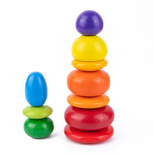 Jouets en bois créatifs pour enfants, jouets Montessori, empileur de pierres arc-en-ciel, blocs arc-en-ciel colorés en bois, jouet éducatif pour enfants - Product Image 6