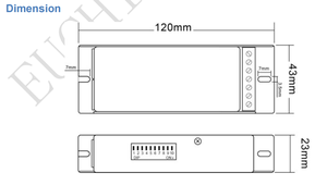 Decodificador DMX512 EUCHIPS 5A de 4 Canales con Voltaje Constante de 12-24VDC para Atenuación RGBW - Product Image 5