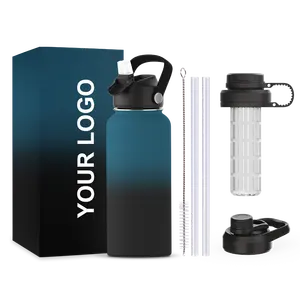 Leak-Proof and Vacuum Insulated Double Walled Stainless Steel Water Bottles Featuring Chic and Stylish Designs Black Leopard