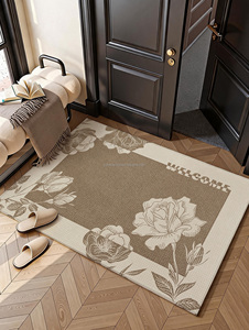 <span class=keywords><strong>Tapis</strong></span> d'entrée intérieur <span class=keywords><strong>antidérapant</strong></span> et lavable, motif floral vintage Dornier, noir et beige, pour la maison, commande en gros, fournisseur de détail - Product Image 5