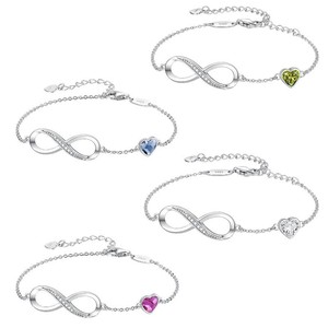 Pulsera de Plata 925 con Corazón y Circonita, Diseño Infinito de 8 Caracteres, para Mujeres y Niñas, Moda 2025 - Product Image 6